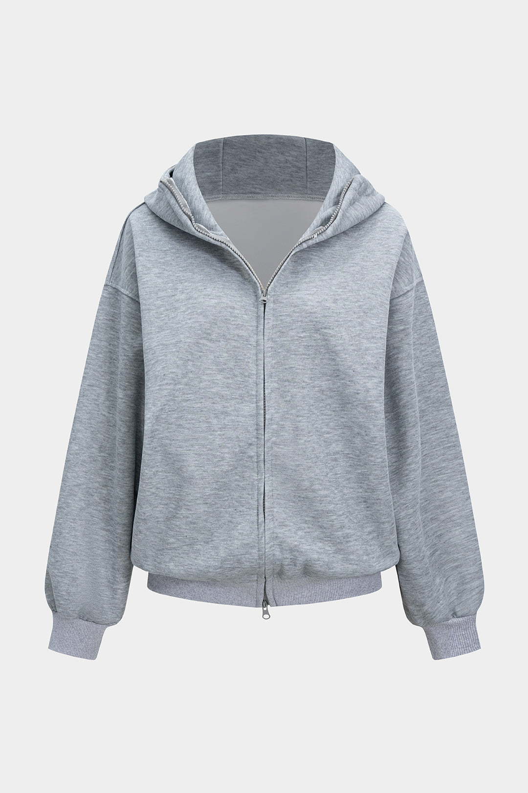 Zipper Long-Sleeve Hoodie