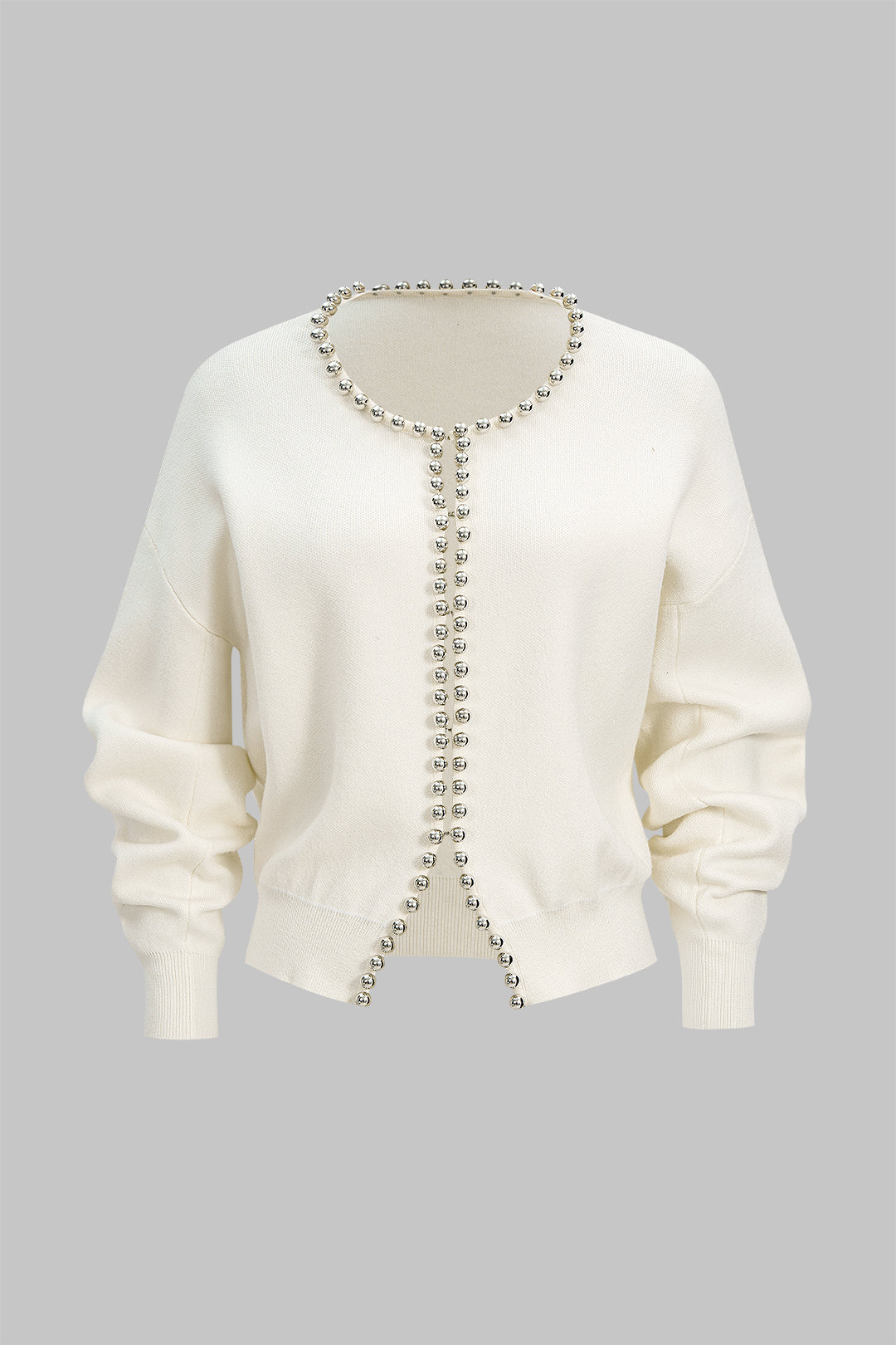 Knit Metallic Decor Cardigan