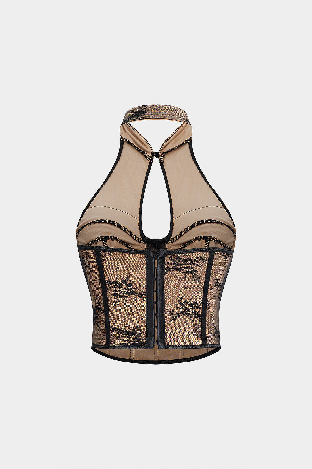 Halter Neck Backless Cut Out Hook And Eye Tank Top