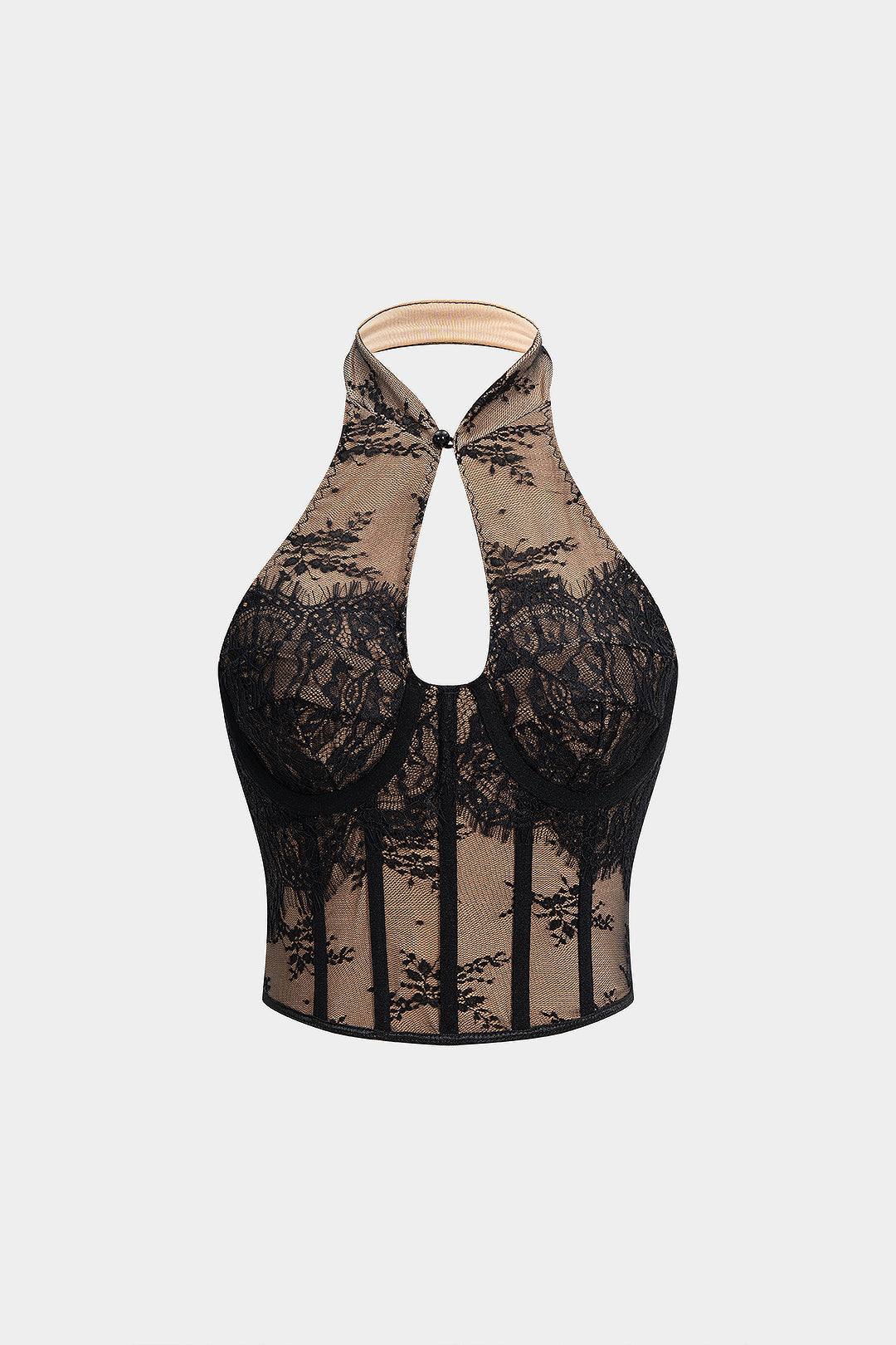 Halter Neck Backless Cut Out Hook And Eye Tank Top