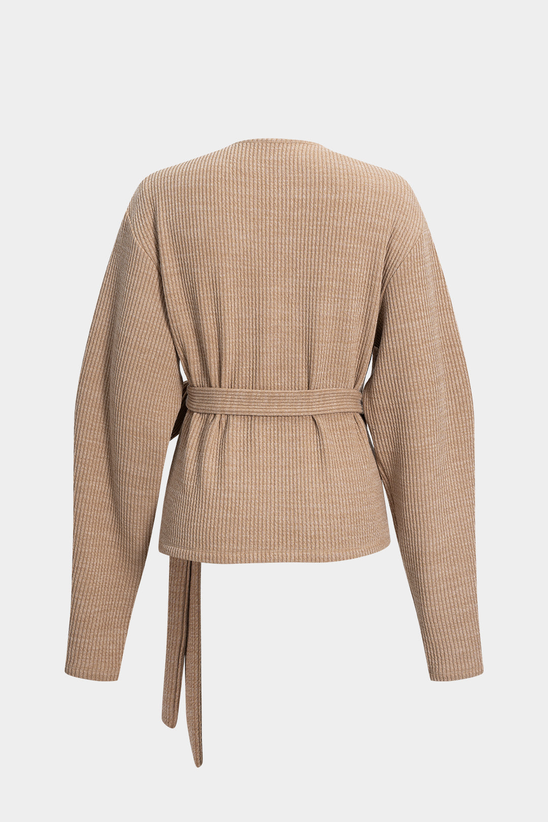 V-Neck Braided Strappy Long-Sleeve Top
