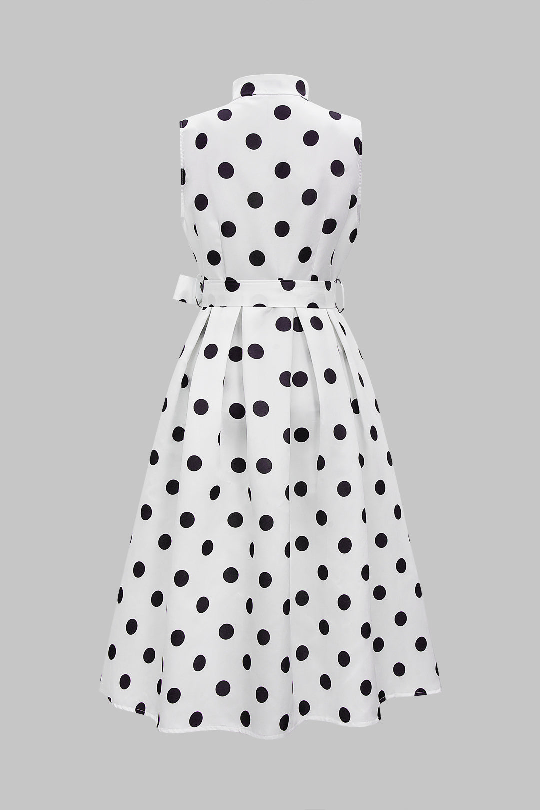 Polka Dots Print Tie-Up Sleeveless Maxi Dress