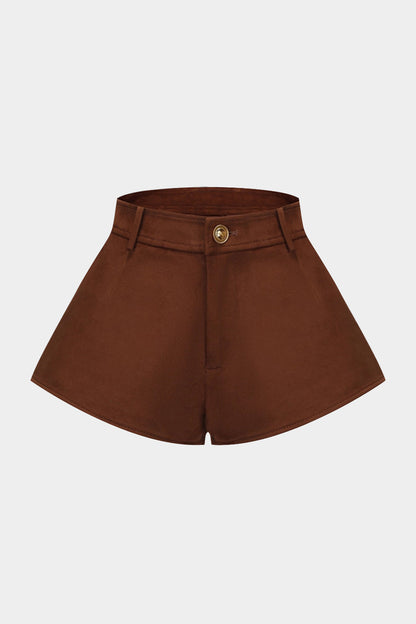 Suede Wide Leg Shorts