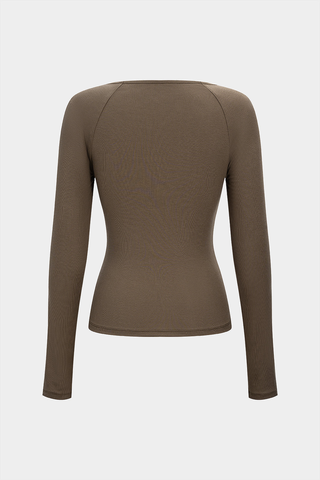 Metallic Twist Knot Ruched Long-Sleeve Top