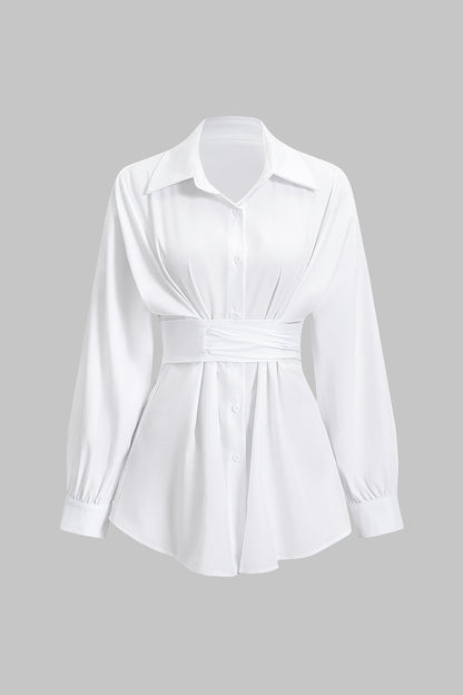 Bow Tie-Up Long-Sleeve Shirt