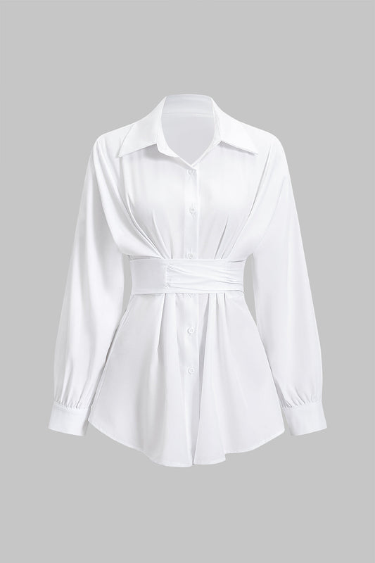 Bow Tie-Up Long-Sleeve Shirt