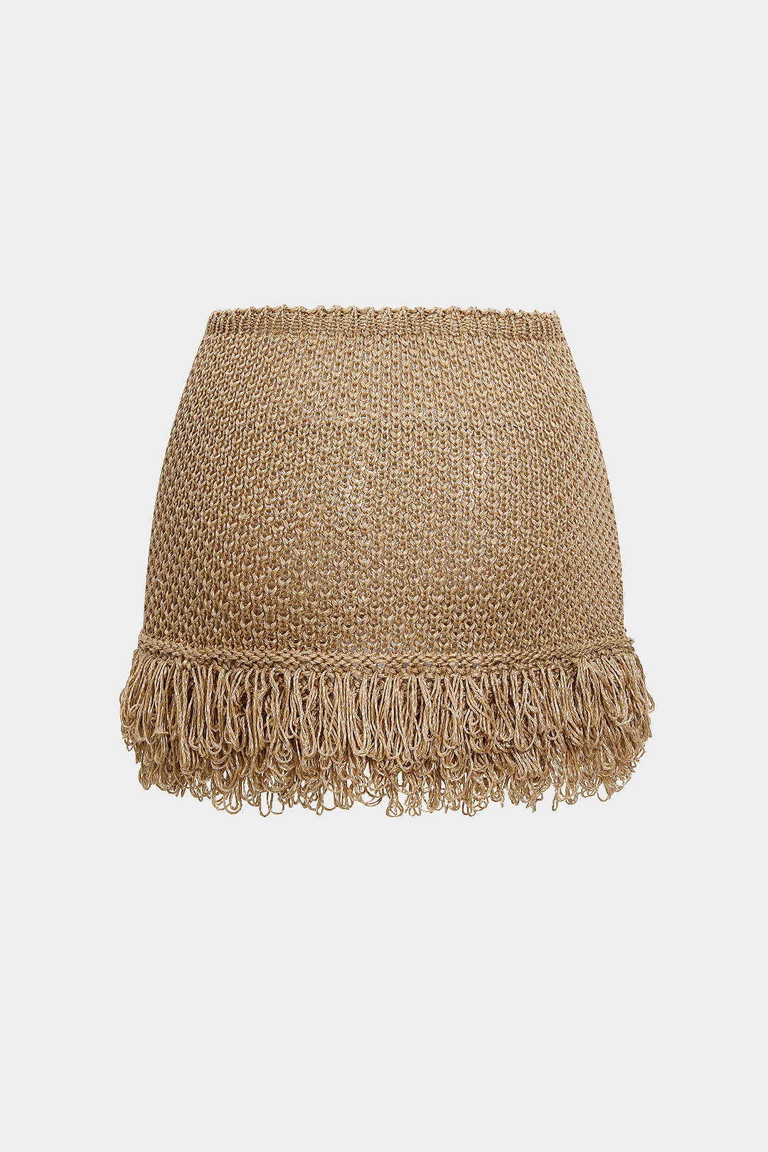 Fringe Low Waist Sweater Skirt