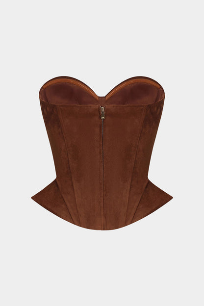 Suede Corset Tube Top