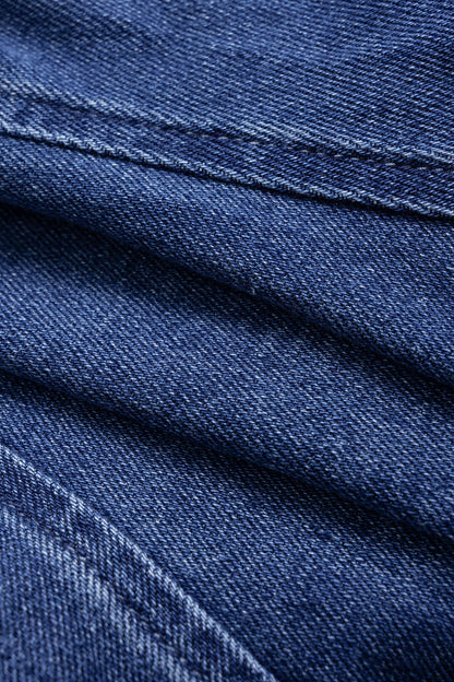 Denim Ruched Cami Top And Barrel Jeans Set