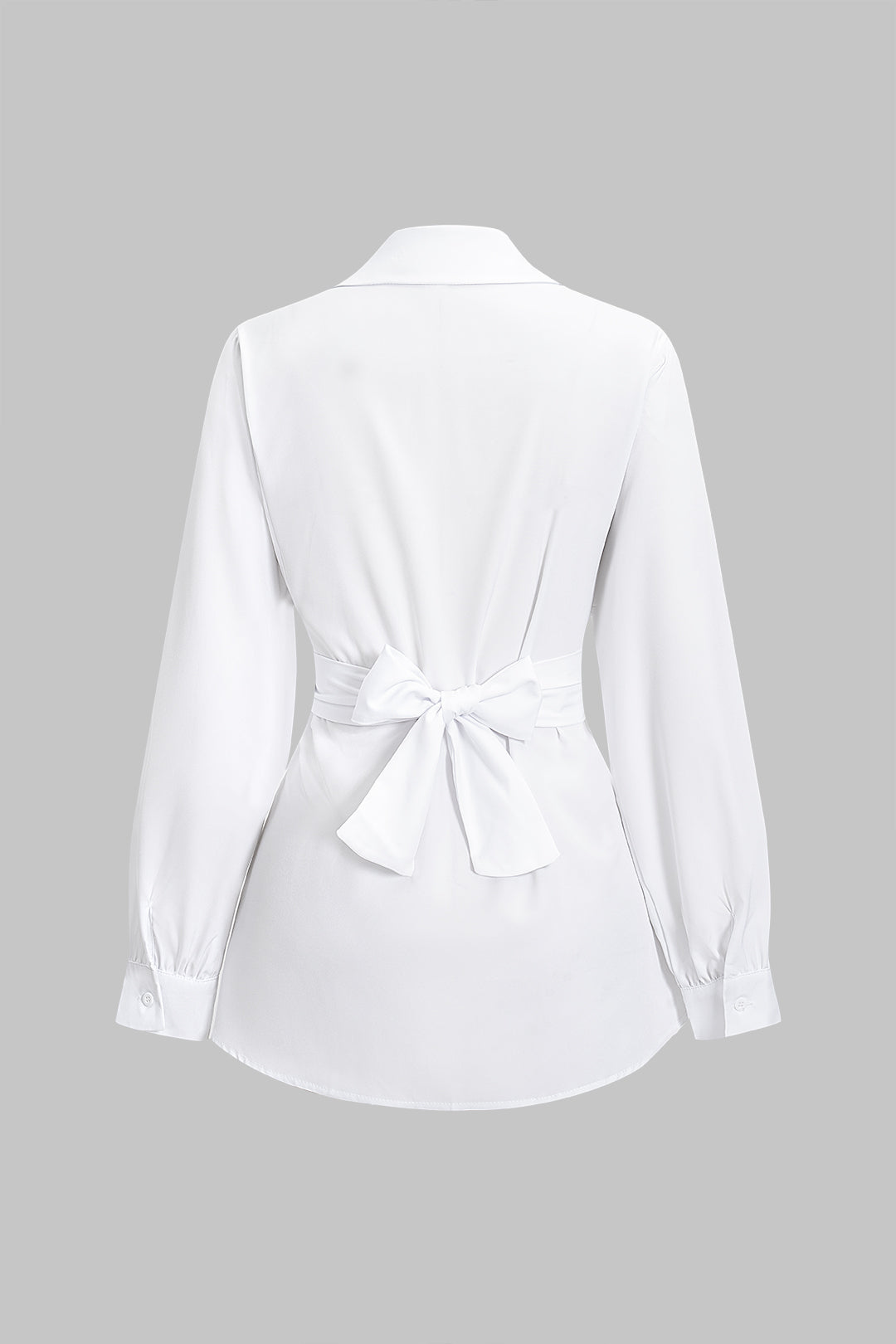 Bow Tie-Up Long-Sleeve Shirt