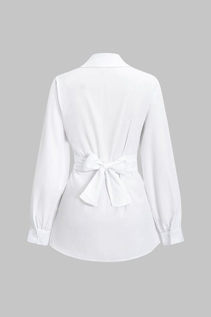 Bow Tie-Up Long-Sleeve Shirt