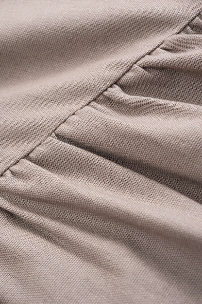 Linen High Waist Ruched Lantern Trousers