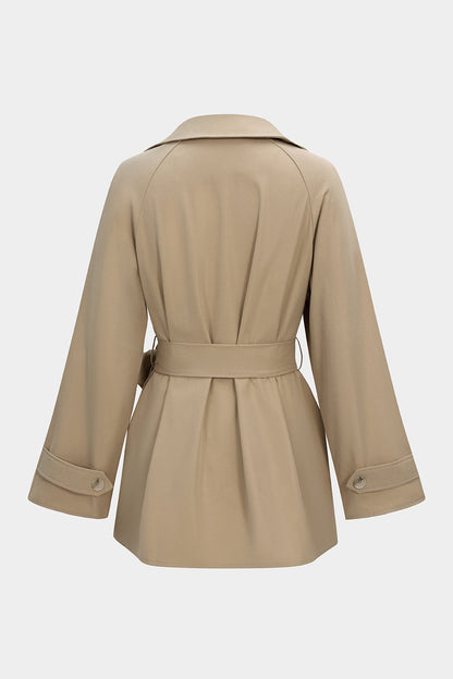 Tie-Up WNotched Lapel Belted Jacket