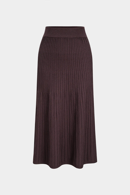 Knit Stitching Detail Skirt