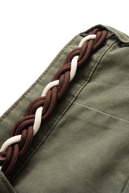 Denim Pocket Belted Barrel Jeans