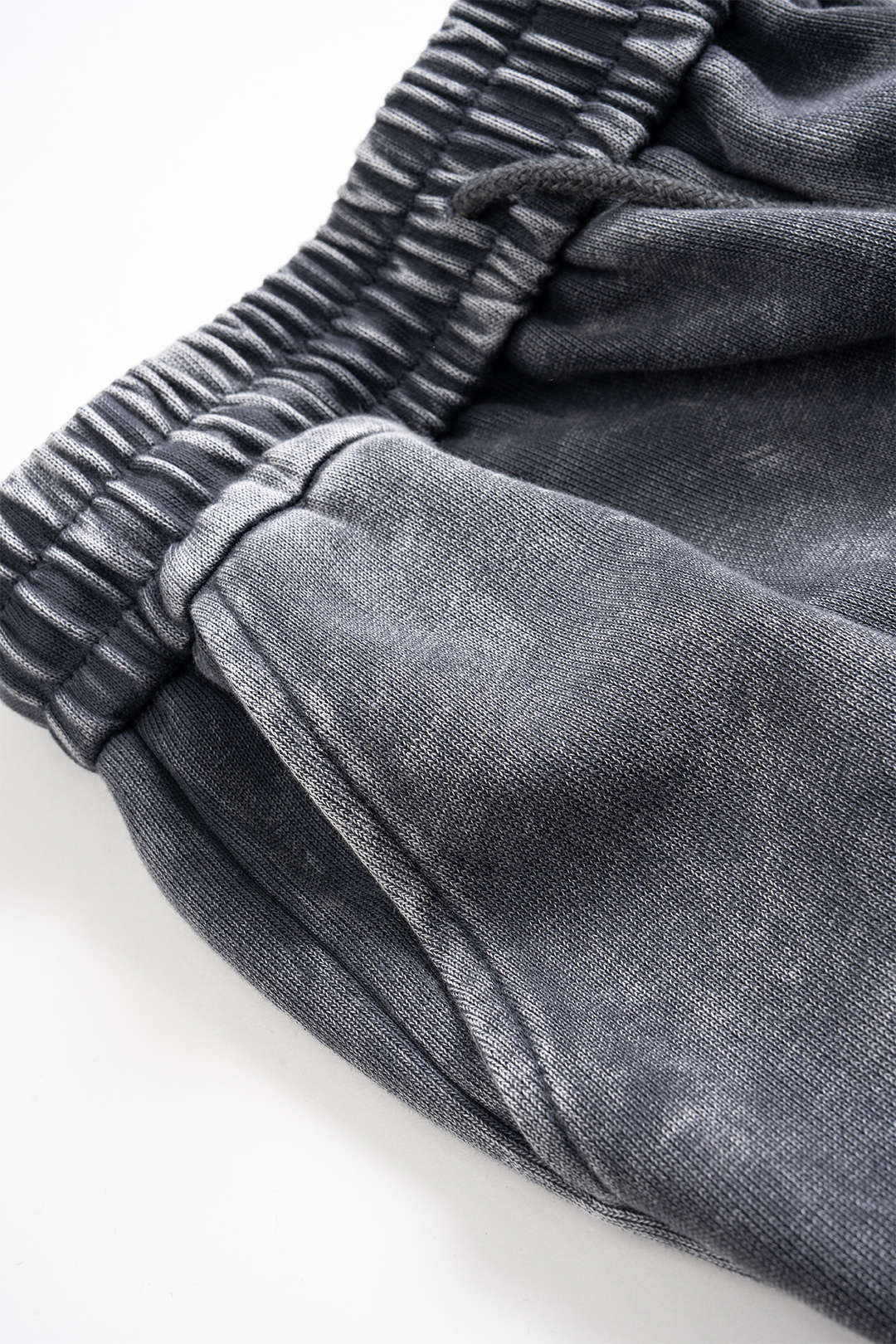 Drawstring Zipper Hoodie And Shirred Waistband Trousers Set