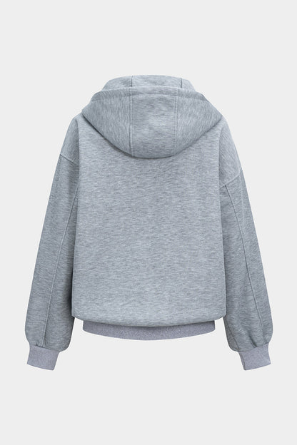 Zipper Long-Sleeve Hoodie