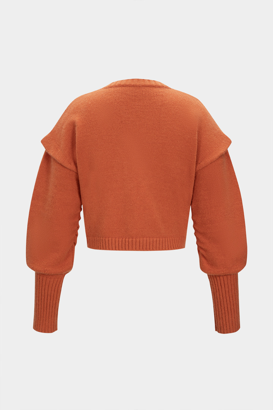 Knit Metallic Buckle Long-Sleeve Top