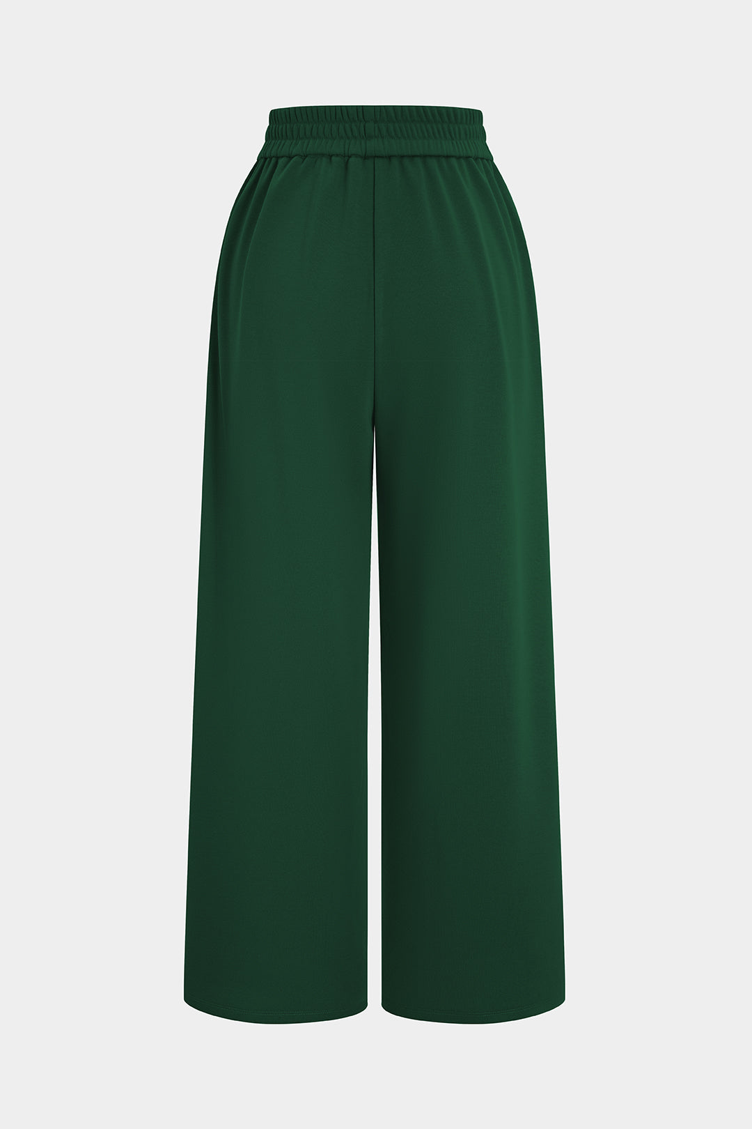 Shirred Waistband Wide Leg Trousers