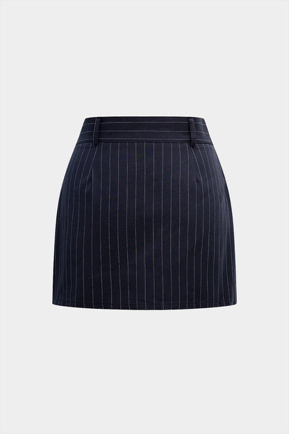 Stripes Print High Waist Skirt