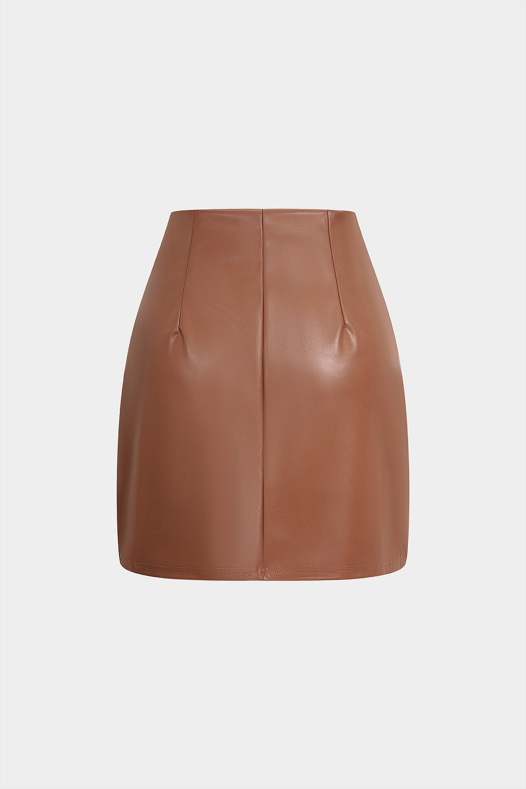 Faux Leather Zipper Skirt