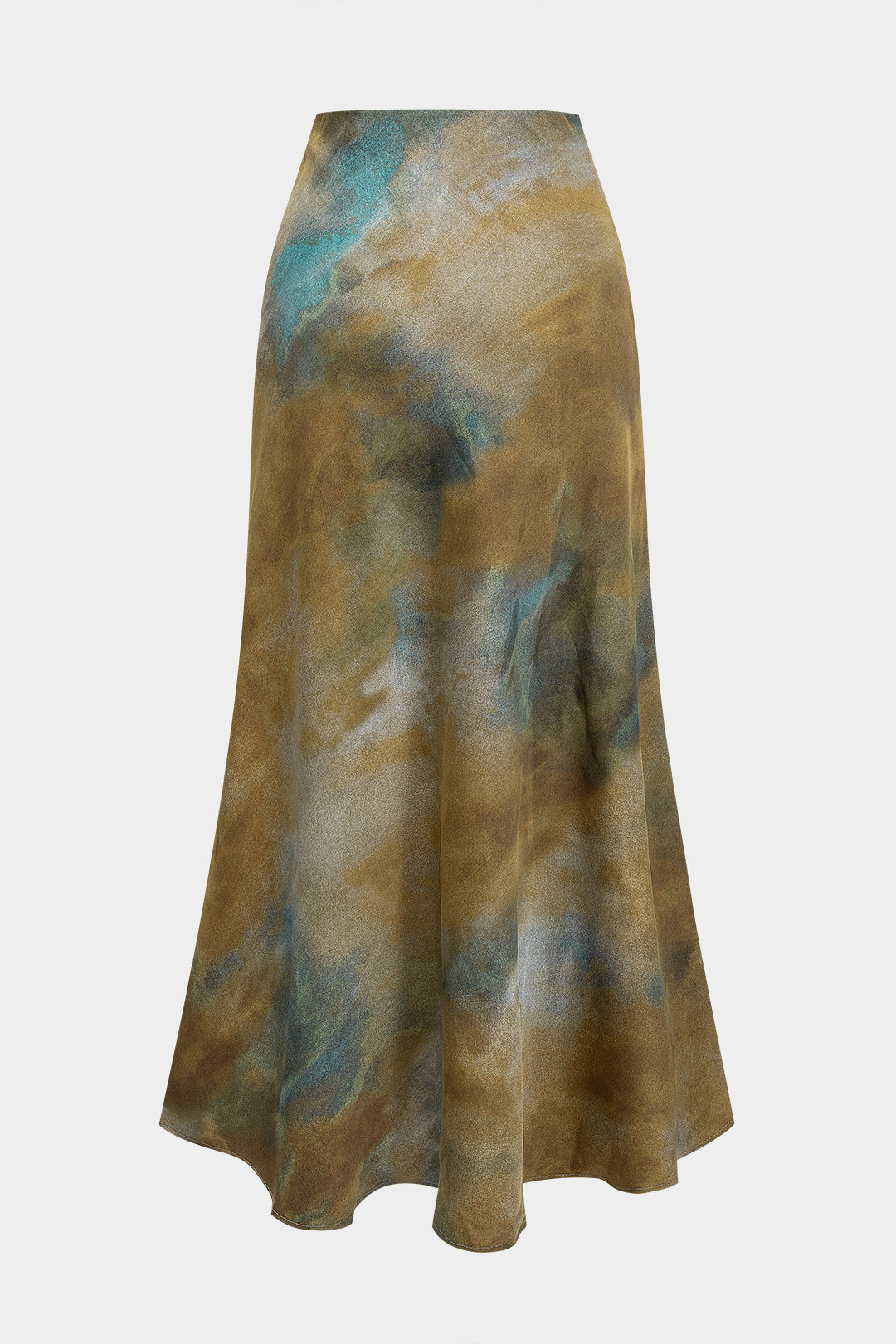 Tie Dye Print Satin Skirt
