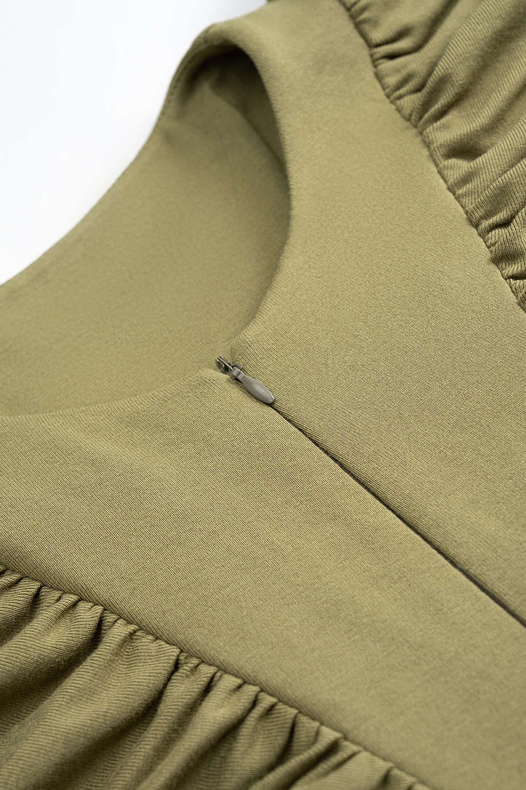 Ruched Zipper Long Sleeve Mini Dress