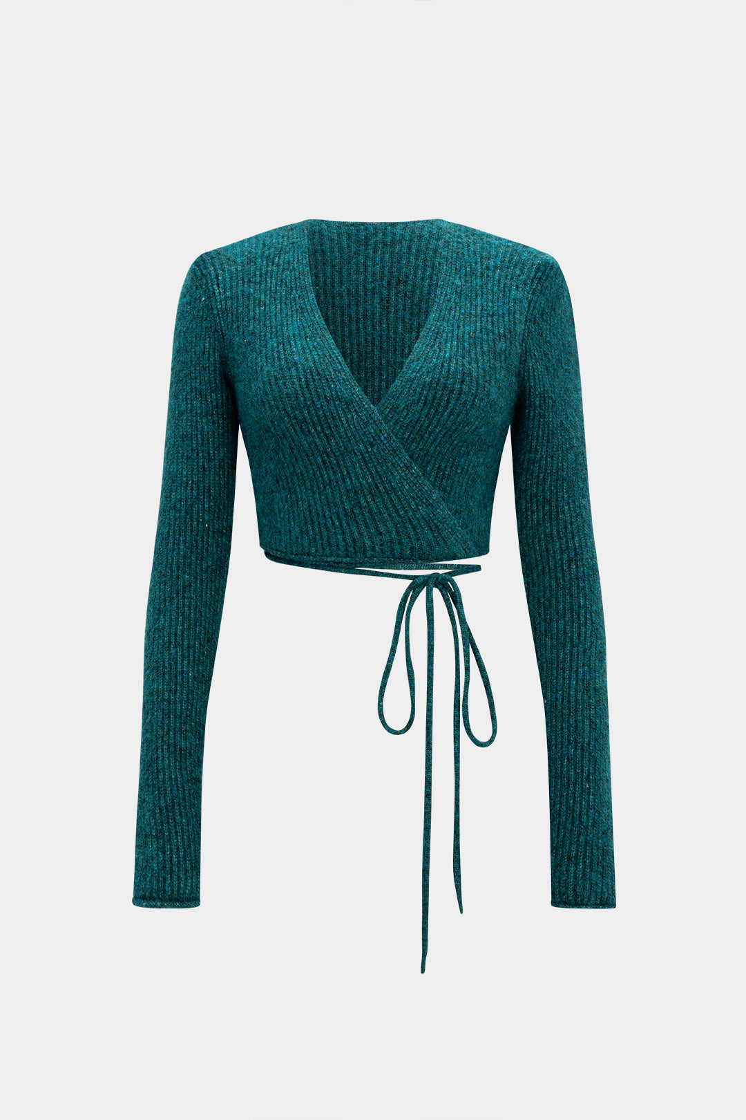 Sweater Tie-Up Asymmetrical Long-Sleeve Top