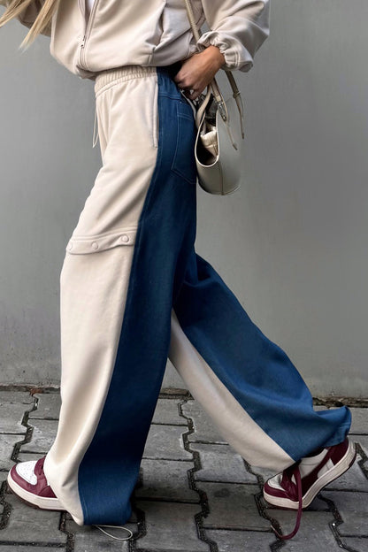 Denim Button Patchwork Stitching Jeans