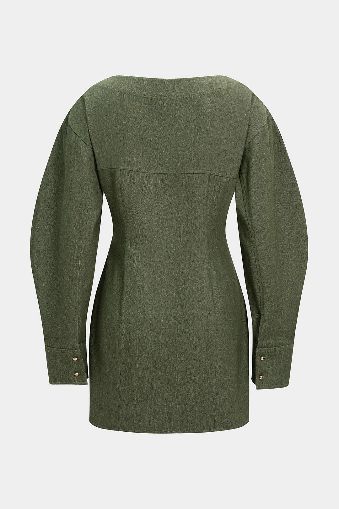 Asymmetrical Pocket Long Sleeve Mini Dress