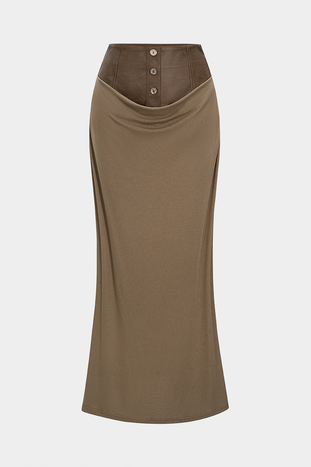 Faux Leather Patchwork Skirt
