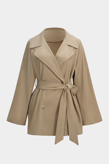 Tie-Up WNotched Lapel Belted Jacket