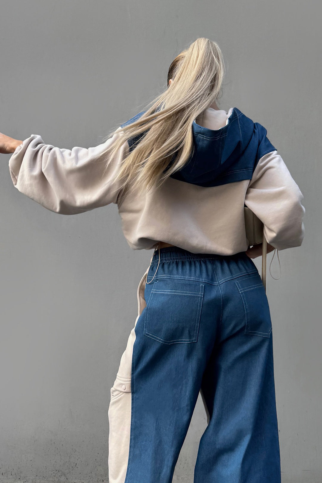 Denim Button Patchwork Stitching Jeans