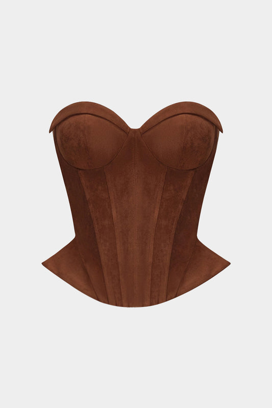Suede Corset Tube Top