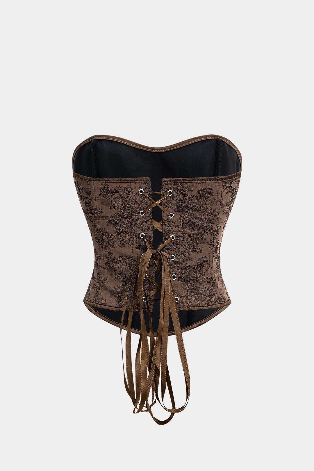 Jacquard Tie Back Strapless Tube Top