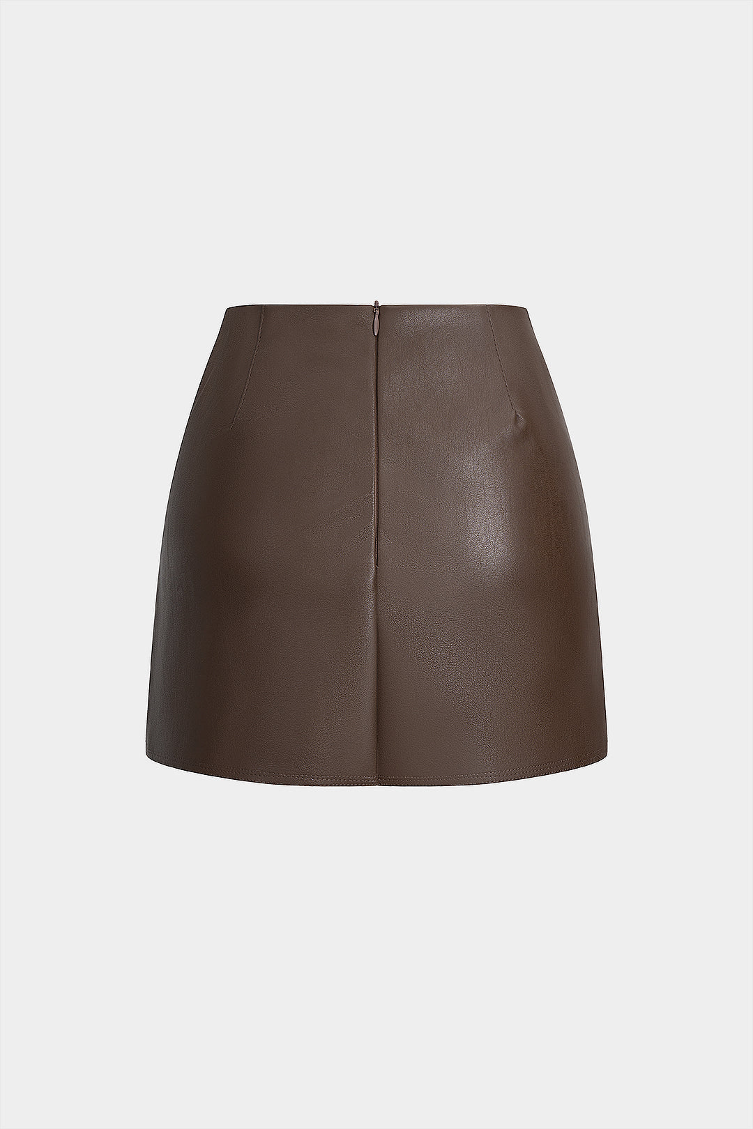 Faux Leather Metallic Asymmetrical Skirt