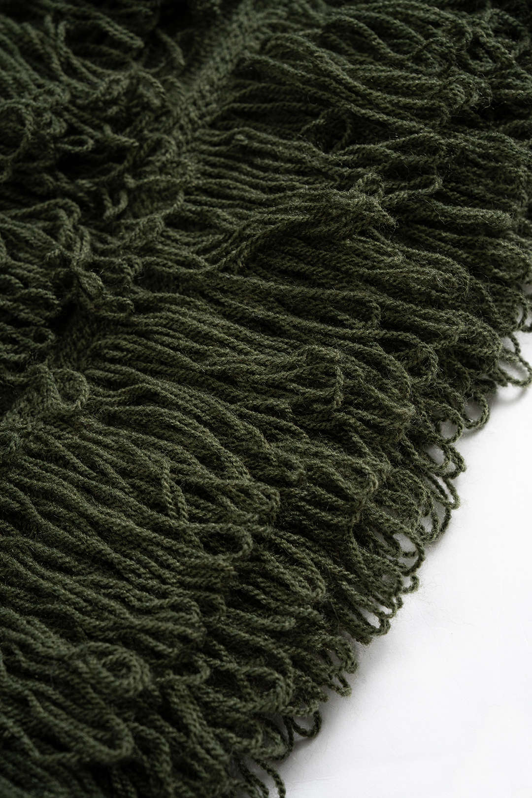 Knit High Waist Fringe Trim Skirt