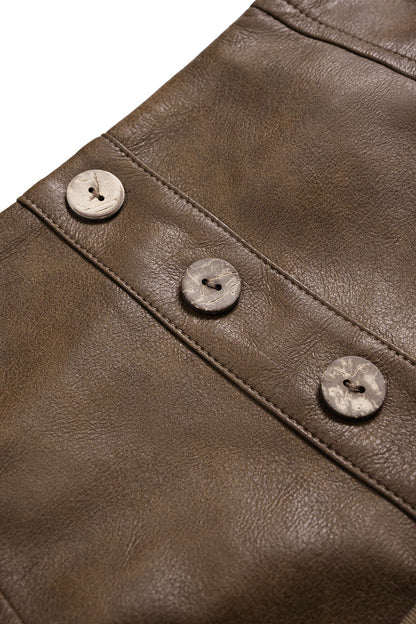 Faux Leather Patchwork Skirt