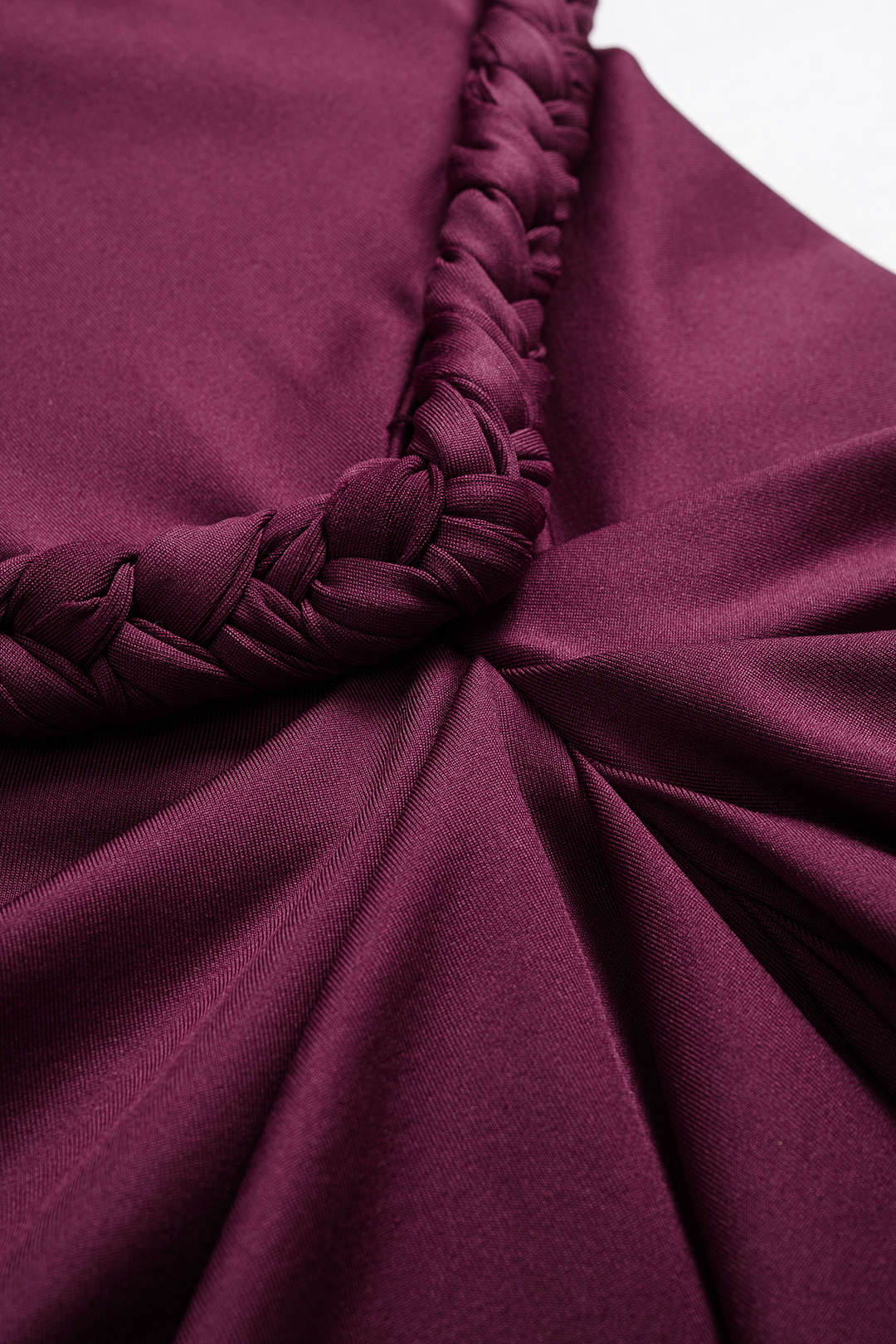 Plus Size Braided Ruched Sleeveless Midi Dress